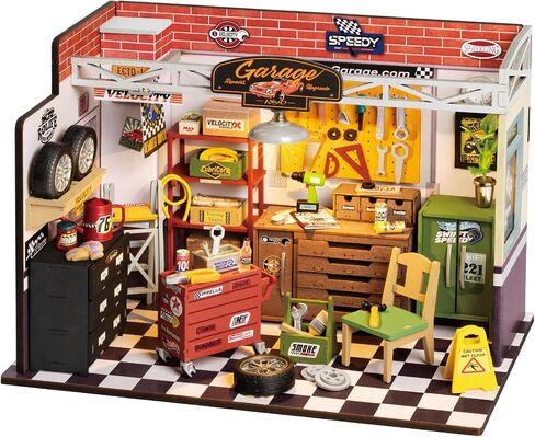 ROBOTIME Miniature House Kit DIY Miniature Dollhouse with Furniture Tiny Room Kit with LED Light Hobby Gift for Kids & Adults (Cozy Kitchen) in Kuwait