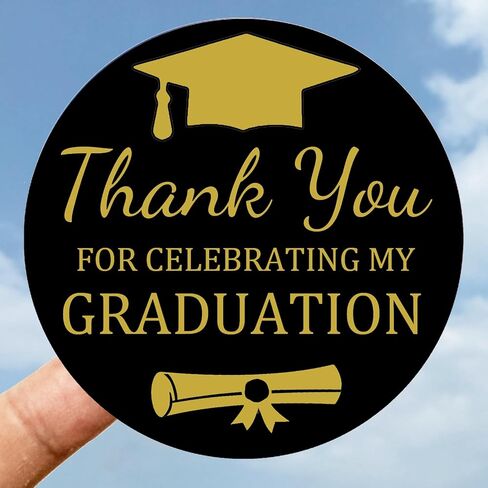 2025 Graduation Stickers - 108 Pcs Graduation Decoration 2025 for Party Supplies, Diploma Cap, Yearbook - Waterproof Vinyl Gift Labels Gold in Saudi Arabia