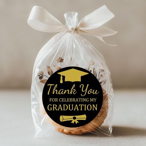 2025 Graduation Stickers - 108 Pcs Graduation Decoration 2025 for Party Supplies, Diploma Cap, Yearbook - Waterproof Vinyl Gift Labels Gold in Saudi Arabia