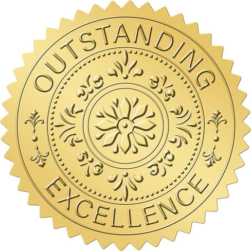Anwyll Gold Seals ملصقات للشهادة - 2in 100pcs رقائق منقوشة التميز المتميز ملصق جائزة ملصقات الذهب المعدني الذهب ملصقات ملصقات لدبلوم الشهادة in Kuwait