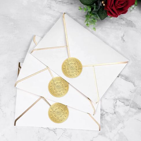 Anwyll Gold Seals ملصقات للشهادة - 2in 100pcs رقائق منقوشة التميز المتميز ملصق جائزة ملصقات الذهب المعدني الذهب ملصقات ملصقات لدبلوم الشهادة in Kuwait