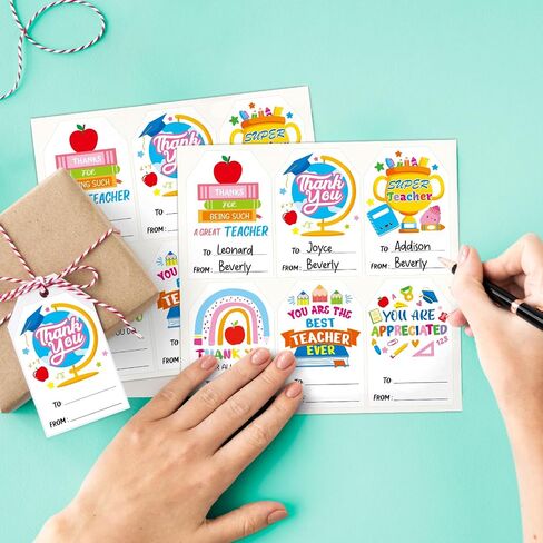 180 Pcs Teacher Appreciation Stickers Thank You Teacher Labels Stickers Self-Adhesive Teachers Day Gift Tags for Envelope Seals Gifts Cards Wrap Presents Boxes Decorations (Teacher-2) in Saudi Arabia