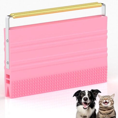 Pet Hair Remover for Car – 2-in-1 Reusable Scraper & Lint Brush for Dog and Cat Fur, Portable Hair Removal Tool for Auto Detailing, Clothes, Furniture, Carpets & Fabric Orange in Kuwait