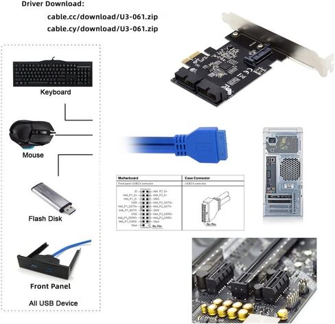 Xiwai 20Gbps USB 3.2 Gen2 Type-C USB-C to PCI-E 4X Express Card Adapter for Desktop Motherboard in Saudi Arabia