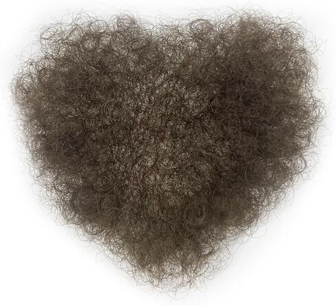 Fake Private Hair, Invisible Realistic Biniki Body Hair, Handmade full Lace Fake chest hair mustache for Men and Women (Dark Brown) in Kuwait
