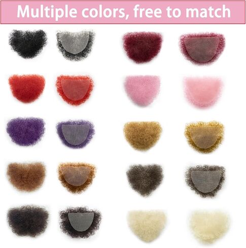 Fake Private Hair, Invisible Realistic Biniki Body Hair, Handmade full Lace Fake chest hair mustache for Men and Women (Dark Brown) in Kuwait