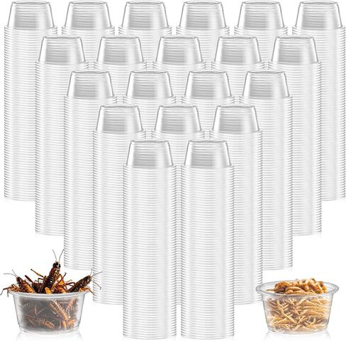 1200PCS Gecko Food Cups Reptile Small Plastic Feeder Cups for Gecko Lizard and Other Small Pets(0.5oz) in Kuwait