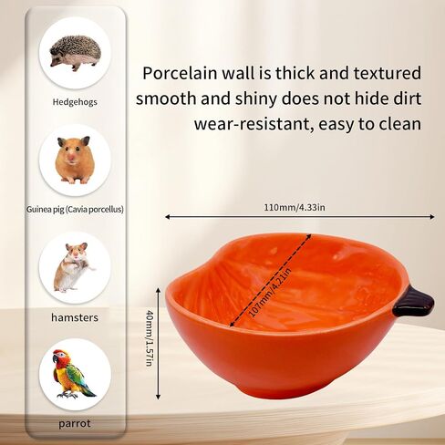 PENCK Small Guinea Pig Food Bowl Apple-Shaped Cute Ceramic Hamster Water Bowl Ferret Rat Chinchilla Rabbit Feeding Dish Young Animal Feeder(Green) in Saudi Arabia