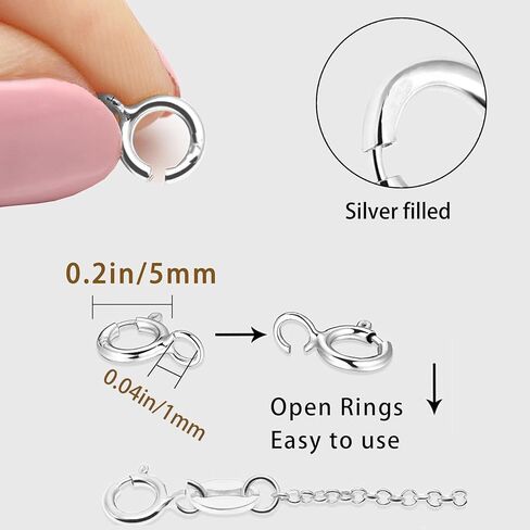 AD Beads Spring Clasps 14K Gold Plated and Silver Plated with Open Jump Rings Round Clasps for Necklaces Bracelet Or Jewelry Making (50Pcs Gold Plated) in Saudi Arabia