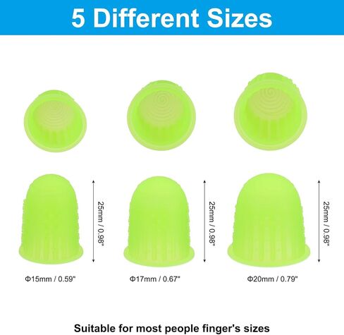 PATIKIL Rubber Finger Tips, 15 Pack Silicone Thumb Fingertip Protector Finger Cots Covers Guard Pads Thimble Grips for Office Counting Sewing, Grass Green Small Size in Kuwait