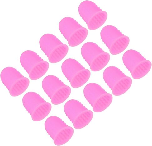 PATIKIL Rubber Finger Tips, 15 Pack Silicone Thumb Fingertip Protector Finger Cots Covers Guard Pads Thimble Grips for Office Counting Sewing, Grass Green Small Size in Kuwait