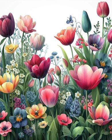 Flower Vases Paint by Bumbers for Adults Beginner, DIY Adult Pink Floral Paint by Numbers Kits on Canvas Acrylic Oil Painting Kits Art 16x20 Inch（Without Frame） in Saudi Arabia