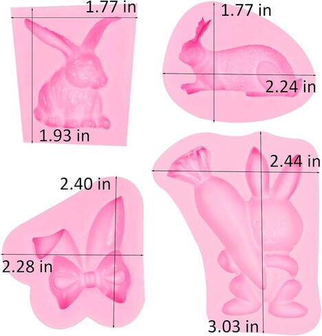 Easter Bunny Silicone Fondant Mold, Large Rabbit Chocolate Baking Mold for Cake Decoration Handmade Soap Candle Polymer Clay Wax Craft in Saudi Arabia