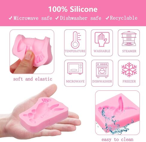 Easter Bunny Silicone Fondant Mold, Large Rabbit Chocolate Baking Mold for Cake Decoration Handmade Soap Candle Polymer Clay Wax Craft in Saudi Arabia