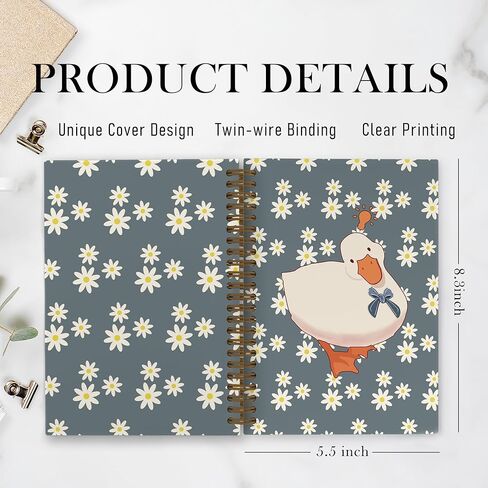 Duck Spiral Notebook, Just a Girl Who Loves Ducks Journal Notebook, Duck Lovers Gifts, Cute Duck Notebooks for School Work, Girly Duck Office Supplies Gifts for Teen Girls Women, 5.5x8.3 Inch in Kuwait