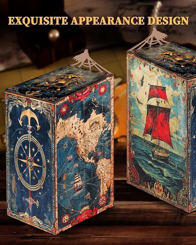 DIY Book Nook Kit - Pirate 3D Wooden Miniature Puzzles with LED Light Dollhouse Model Craft Kits for Adults Bookshelf Insert Decor - Halloween Christmas Birthday Gifts for Adults in Saudi Arabia