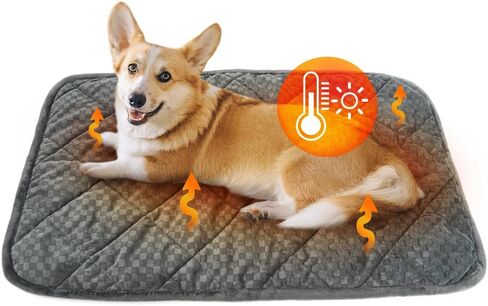 ARGOPET Cat Bed (30x19in) Self Warming, Polyester, Checkered Grey, 16oz, Machine Washable, Anti-Slip, Pet Bed Mat for Indoor & Outdoor Pets in Kuwait