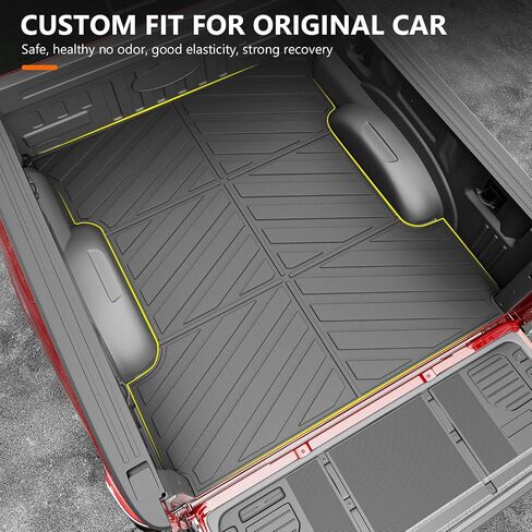 powoq 6.5FT شاحنة سرير حصيرة الكلمة حصيرة متوافقة مع 2015-2024 فورد F150 شاحنة السرير بطانة البضائع بطانة TPE استبدال بطانة الكلمة ل2015-2024 فورد F150 الملحقات (3 أضعاف 6.5FT السرير حصيرة + الكلمة حصيرة) in Kuwait