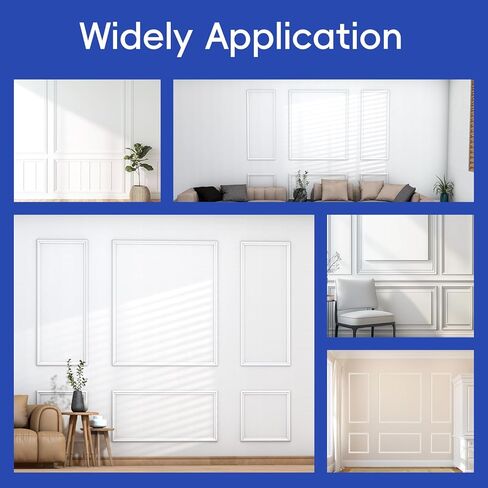 COUKIU 6 Sets Pre-Cut Wall Molding kit,Ready to Assemble Accent Molding Wainscoting Panels for Interior Walls Home Decor（6 Frames，Style2) in Kuwait