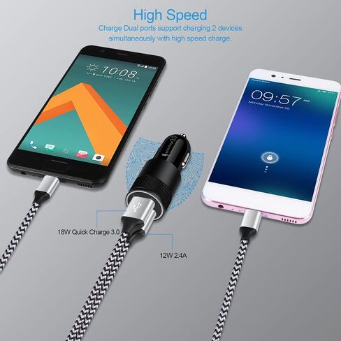 USB Fast Charger Kit for Samsung Galaxy A16 A15 A14 A35 A55 A54 A53 5G S24 FE S24 S23 Ultra S22 Ultra S21 S20 A13 iPhone 16 15,Quick Charge 3.0 Wall Charger+Rapid Car Charger Adapter+2 USB C Cable 3FT in Saudi Arabia