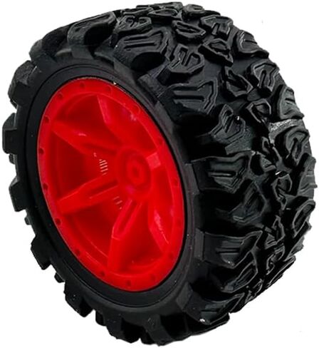 4 مساءً عجلات لعبة سيارة 39 ملم عجلات إطارات مطاطية لعبة مع محاور قضبان جولة عمود معدني لارتغال RC Car Truck Robot DIY Toy Building Accessories (أصفر) in Kuwait