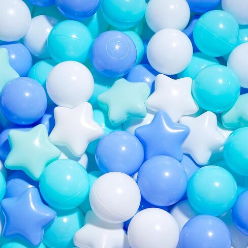 Ball Pit Balls for Toddlers Star and Round Set,100pcs BPA Phthalate Free,2.15" Play Balls Soft Plastic Balls for Baby Kids Birthday Pool Tent Party in Kuwait