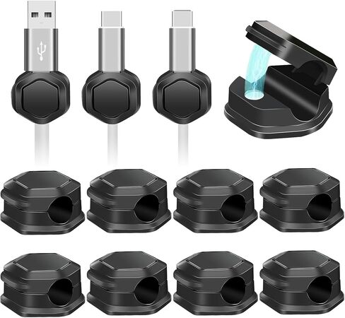 6 Pack Magnetic Cable Clips,Under Desk Cable Management, Phone Cord Holder for Nightstand,Adhesive Wire Charging Cord Organizer Keepers Holder for Home Office Car Wall Desktop in Saudi Arabia