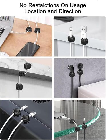 6 Pack Magnetic Cable Clips,Under Desk Cable Management, Phone Cord Holder for Nightstand,Adhesive Wire Charging Cord Organizer Keepers Holder for Home Office Car Wall Desktop in Saudi Arabia