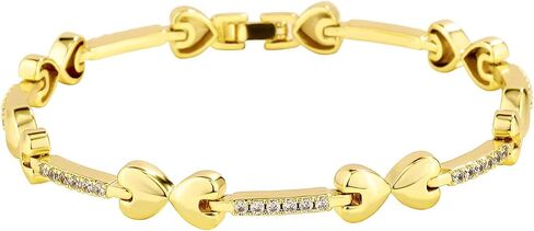 TOPGRILLZ Anklets for Women - 2 mm Heart Bows Design 14K Gold Plated 5A Cubic Zirconia Ankle Bracelets with Fold Over Clasp - Summer Beach Jewelry, 8 IN / 9 IN / 10 IN in Saudi Arabia