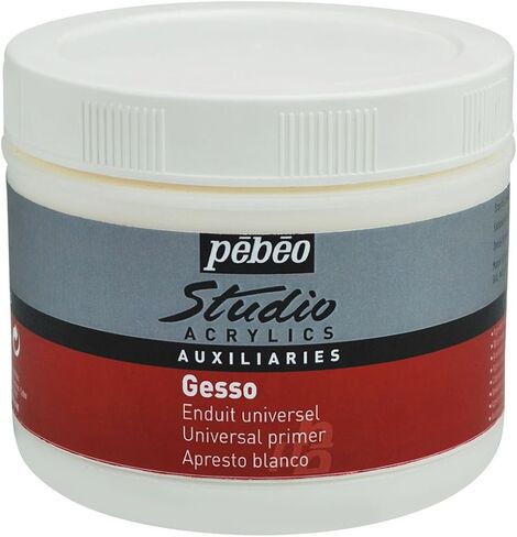 Pebeo Studio Acrylics Auxiliaries ، Gesso Universal Primer ، 250 مل - أبيض in Kuwait