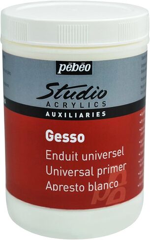 Pebeo Studio Acrylics Auxiliaries ، Gesso Universal Primer ، 250 مل - أبيض in Kuwait