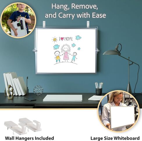 Dry Erase White Board, 16inX12in Large Magnetic Desktop Whiteboard with Stand, 8 Markers, 4 Magnets, 1 Eraser, Portable Double-Sided White Board Easel for Office Memo to Do List Desk School for Kids in Saudi Arabia