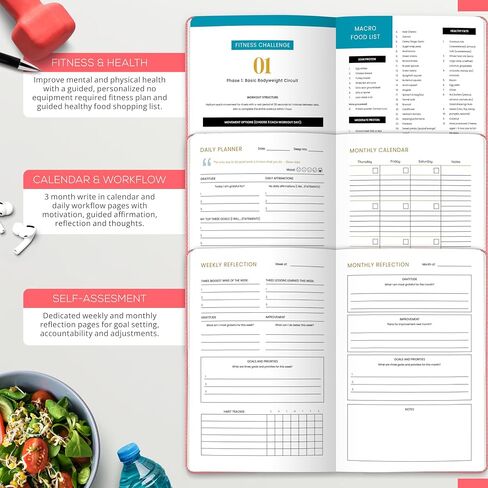 The Journey Wellness Planner, Daily Gratitude and Meal Planner, Goal Journal for Healthy Living, Mindfulness, Women & Men, (short version Gray) in Saudi Arabia