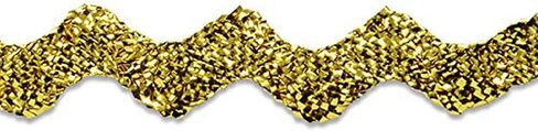 Trims By The Yard 1/2" Metallic Medium Ric Rac Trim, Decorative Zig-Zag Trim For Fashion, Costume, or Home Decorations, and Party Decorations, Washable trim, 36-Yard Cut, Gold in Saudi Arabia