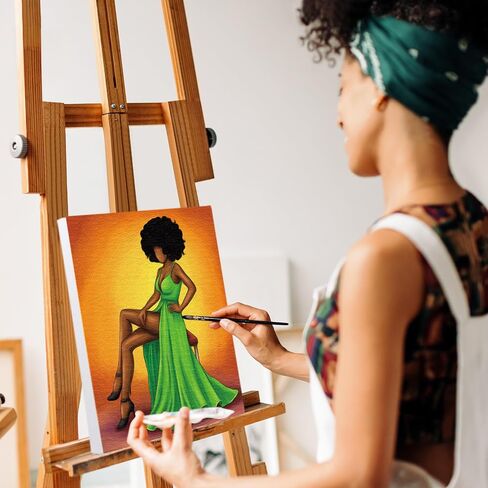 Nuberlic 8x10 Pre Drawn Canvas to Paint for Adults Sip and Paint Party Prayer Girl Blasian Lady Afro Americans Woman Christams Birthday Gift Painting Kits DIY in Kuwait