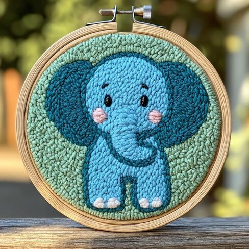 DIY Punch Needle Kits for Beginners Cute Cartoon Highland Cow with Daisy Flower with Hoop Embroidery Punch Needle Starter Craft Set Easy for Adults and Children Festival Gift and Decoration 20x20cm-5 in Saudi Arabia