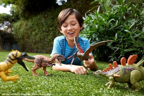 Mattel Jurassic World Dinosaur Toys with Roar Sound & Attack Action, Wild Roar Posable Figures, Physical & Connected Digital Play in Kuwait