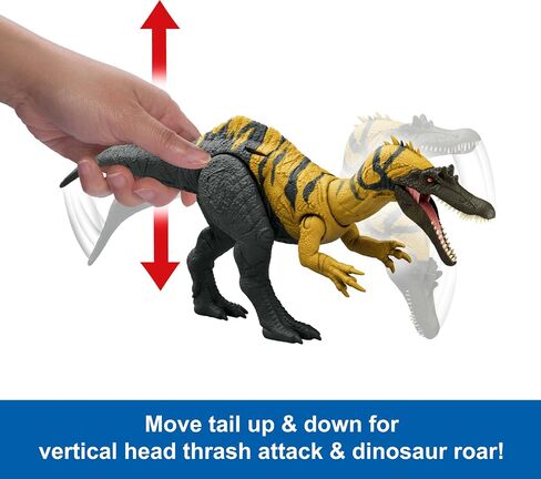 Mattel Jurassic World Dinosaur Toys with Roar Sound & Attack Action, Wild Roar Posable Figures, Physical & Connected Digital Play in Kuwait
