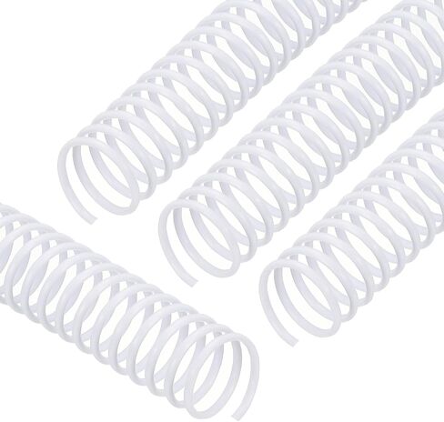 PATIKIL 20 Pack Plastic Spiral Binding Coils, 13mm(1/2") Binding Coils 80 Sheet Capacity Spiral Binder Rings 4:1 Pitch for Office Classroom, White in Kuwait