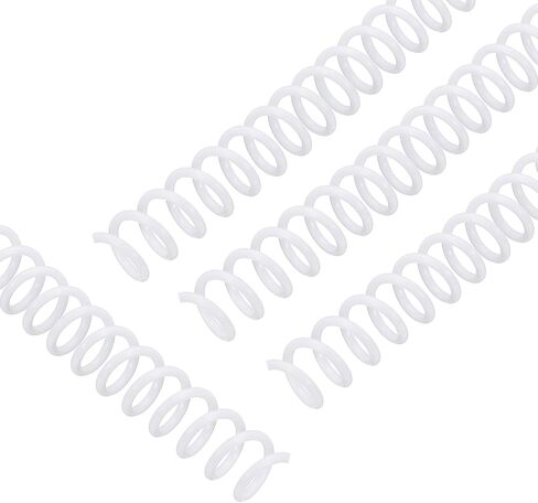 PATIKIL 20 Pack Plastic Spiral Binding Coils, 13mm(1/2") Binding Coils 80 Sheet Capacity Spiral Binder Rings 4:1 Pitch for Office Classroom, White in Kuwait