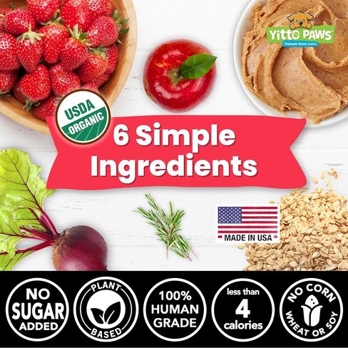 Crunchy Organic Blueberry Dog Treats, Oats & Peanut Butter Healthy Dog Treats, Vegan All Natural Dog Training Treats Made in USA Only – Low Calorie, Human-Grade, No Sugar Added Dog Biscuits in Saudi Arabia
