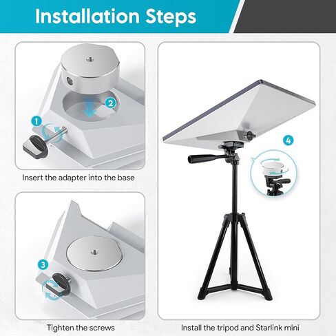 QUIDDITY Starlink Mini Mount - ABS Starlink Mini Pipe Adapter & Compact Portable Roof Mount, Compatible with 1.3-1.77'' Poles, for Starlink Standard Mini Kickstand Dishy Satellite Internet Kit (White) in Saudi Arabia