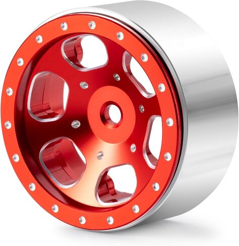 RCLIONS 1.3inch Aluminium Beadlock Wheel Rims 70g for TRX4M SCX24 1/24 1/18 Scale RC Crawler Car Upgrade Parts (Red) in Saudi Arabia
