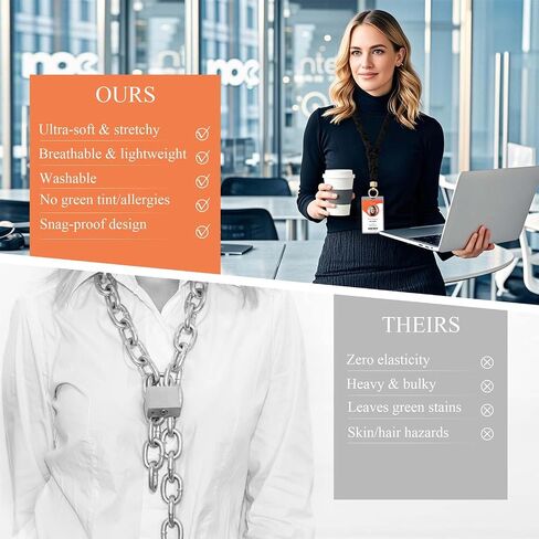 امسع Scrunchie Lanyard لشارات الهوية - حبل الرقبة لطيف للمفاتيح | حامل سلسلة المفاتيح القابلة للسحب للنساء in Kuwait