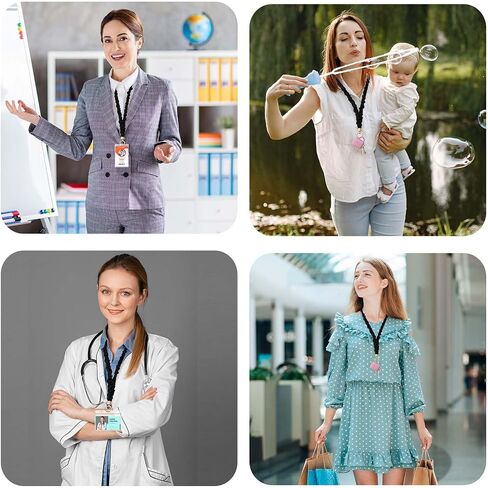 امسع Scrunchie Lanyard لشارات الهوية - حبل الرقبة لطيف للمفاتيح | حامل سلسلة المفاتيح القابلة للسحب للنساء in Kuwait