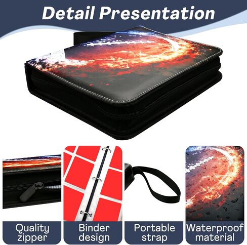 Card Binder مع 9 جيوب ، موثق التجارة يناسب 900 بطاقة مع 50 صفحة ، دفتر بطاقات التجميع المحمولة ، بطاقة الألعاب الرياضية مع ألبومات صور مع Zipper for Gifts-Red in Saudi Arabia