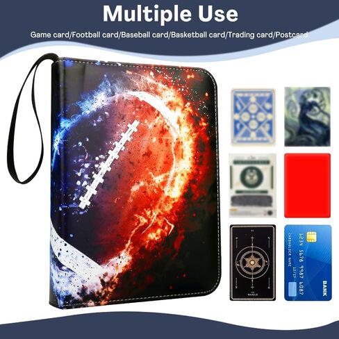 Card Binder مع 9 جيوب ، موثق التجارة يناسب 900 بطاقة مع 50 صفحة ، دفتر بطاقات التجميع المحمولة ، بطاقة الألعاب الرياضية مع ألبومات صور مع Zipper for Gifts-Red in Saudi Arabia
