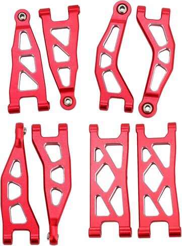 Aluminum Alloy Front & Rear Upper & Lower Swing Arms Upgrade Parts for ARRMA 1/18 Granite GROM/Typhon GROM (Red) in Kuwait