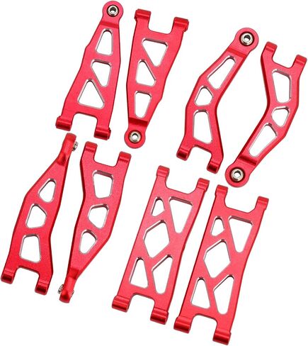 Aluminum Alloy Front & Rear Upper & Lower Swing Arms Upgrade Parts for ARRMA 1/18 Granite GROM/Typhon GROM (Red) in Kuwait