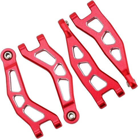 Aluminum Alloy Front & Rear Upper & Lower Swing Arms Upgrade Parts for ARRMA 1/18 Granite GROM/Typhon GROM (Red) in Kuwait